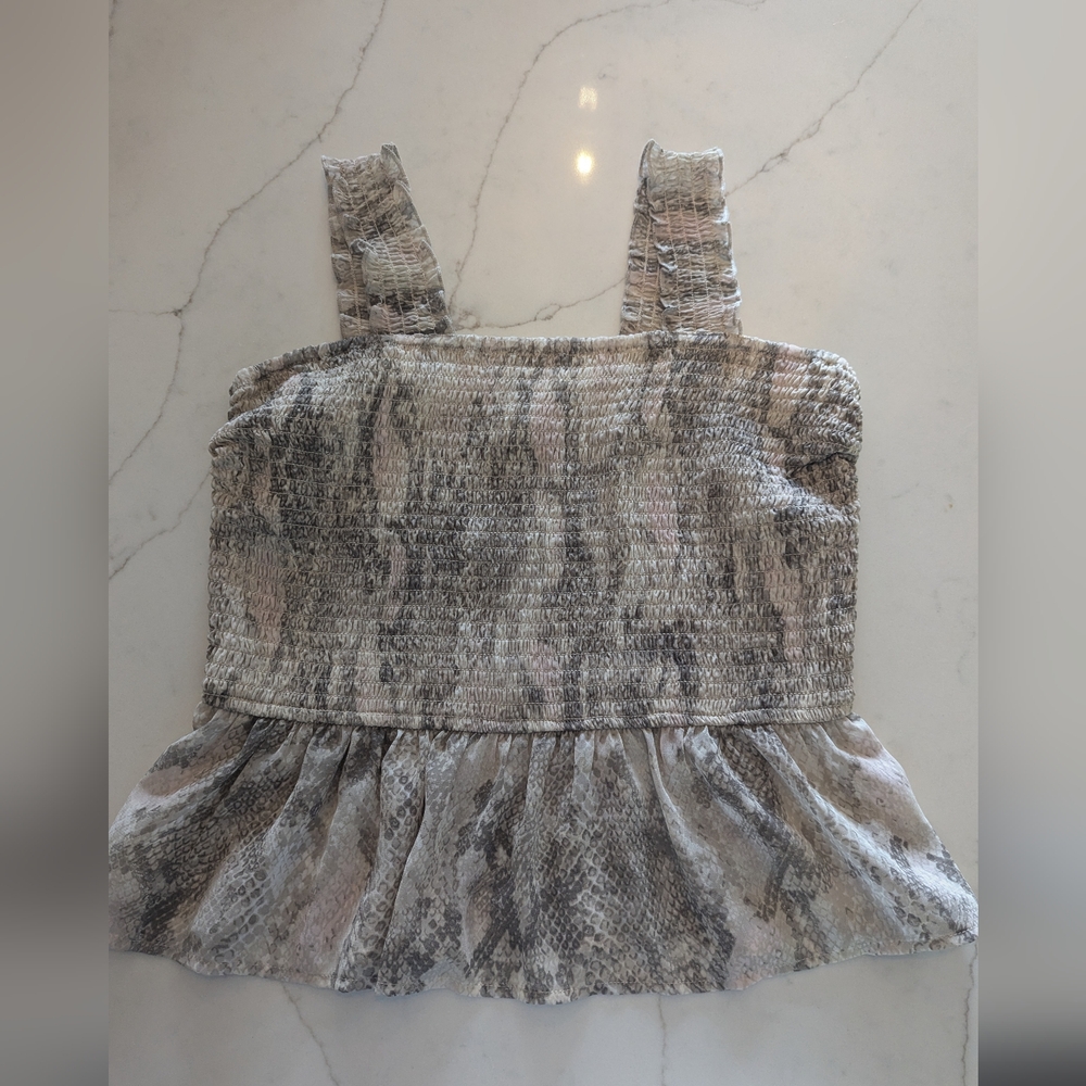 Stylish Gray Snake Print Women's Top